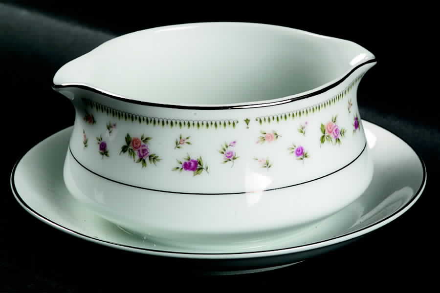 Abingdon Round Gravy Boat/Attached Underplate by Japan-1