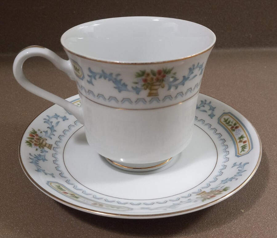 Abundance Footed Cup & Saucer Set by Japan-1