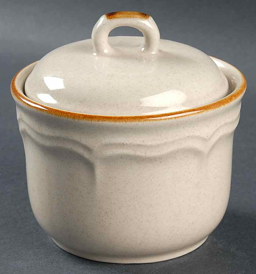 COUNTRY ALMOND Sugar Bowl & Lid by Japan-1