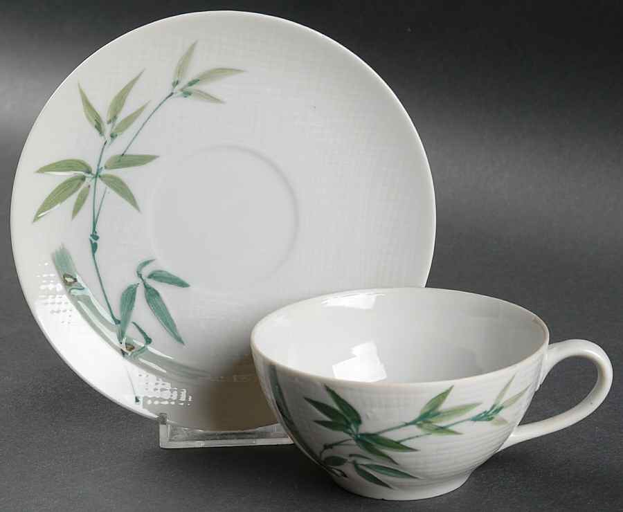 Bamboo Flat Cup & Saucer Set by Japan-1