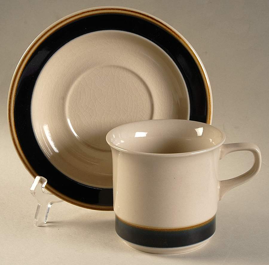 Bandolero Blue Flat Cup & Saucer Set by Japan-1