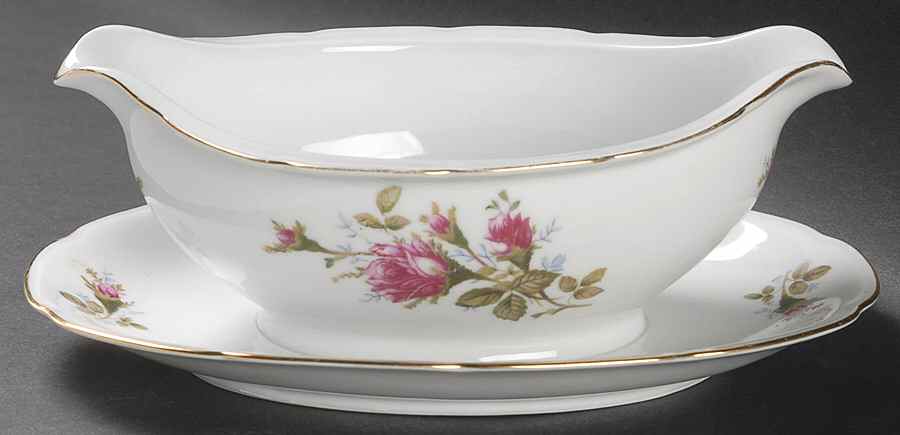Bella Rose Gravy Boat with Attached Underplate by ACI-1