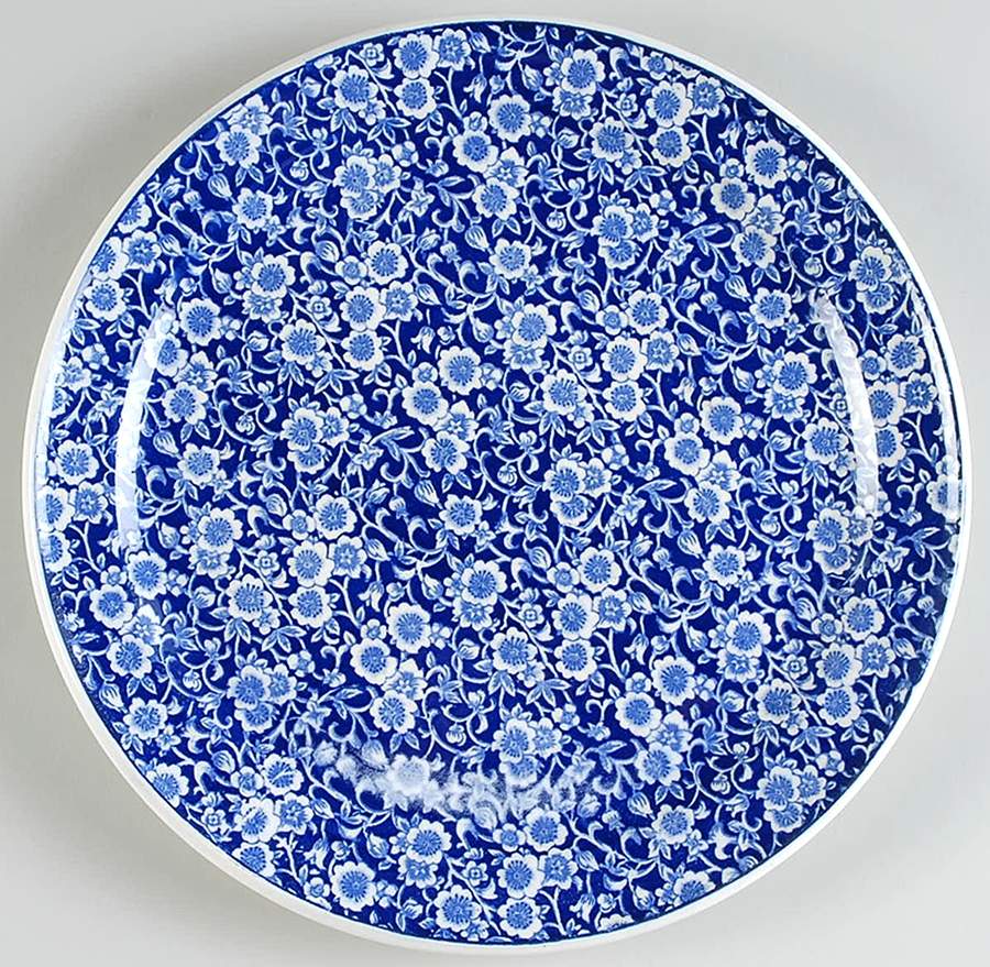 Blue Calico 12" Chop Plate (Round Platter) by Nagoya Shokai-1