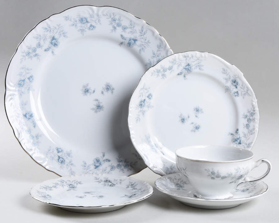 Blue Dawn (Platinum Trim) 5 Piece Place Setting by Japan-1