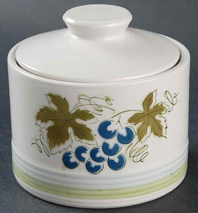 Blue Grapes Sugar Bowl & Lid by Sears-1