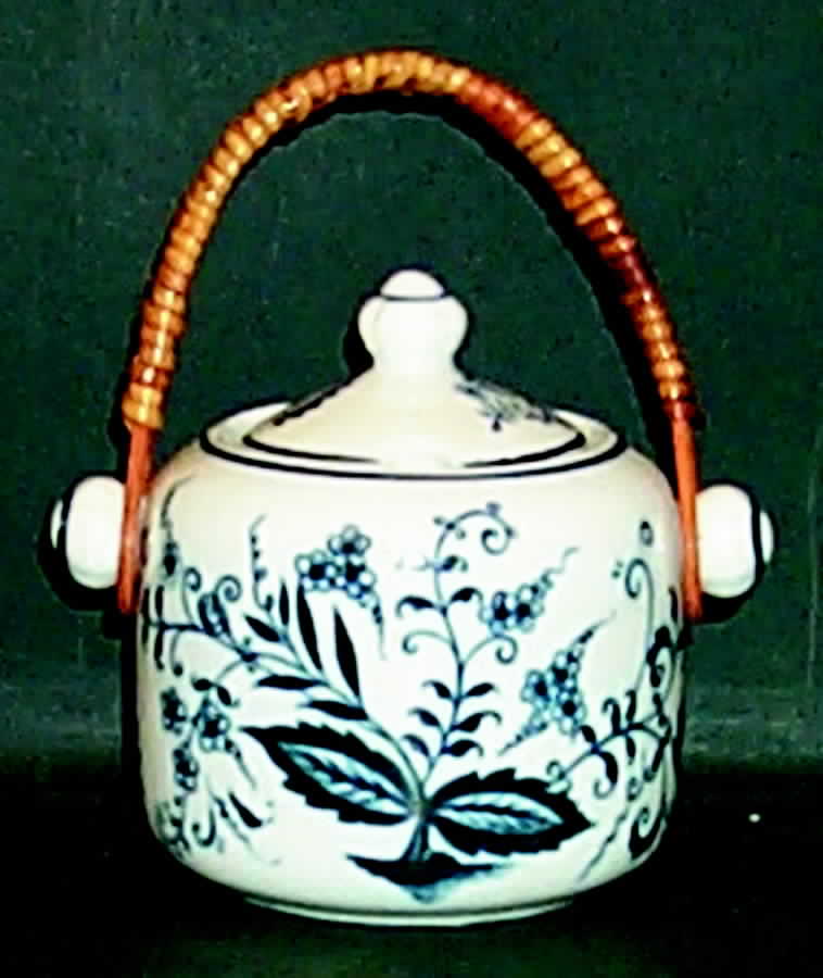 Blue Onion (Earthenware, Innerband) Jam/Jelly & Lid by Japan-1