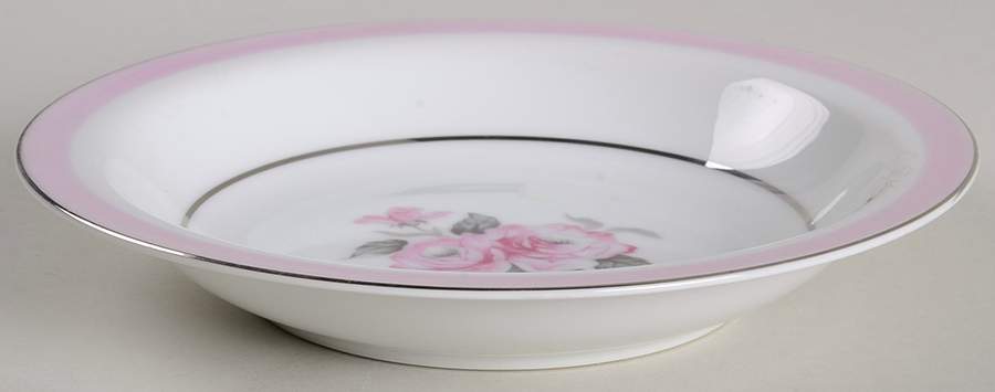 Blushing Rose Rim Soup Bowl by Japan-1