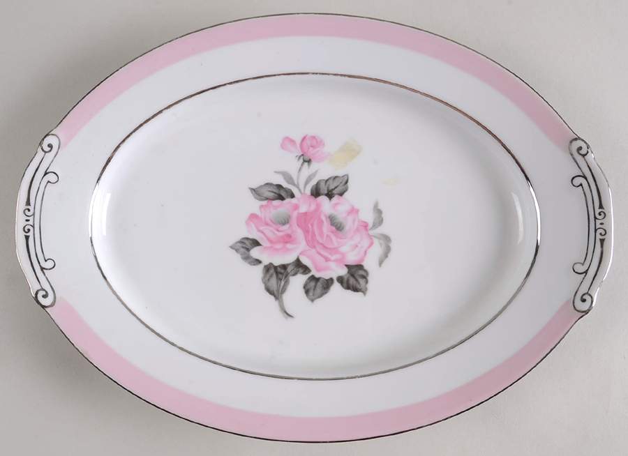 Blushing Rose 12" Oval Serving Platter by Japan-1