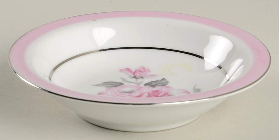 Blushing Rose Rim Fruit/Dessert (Sauce) Bowl by Japan-1