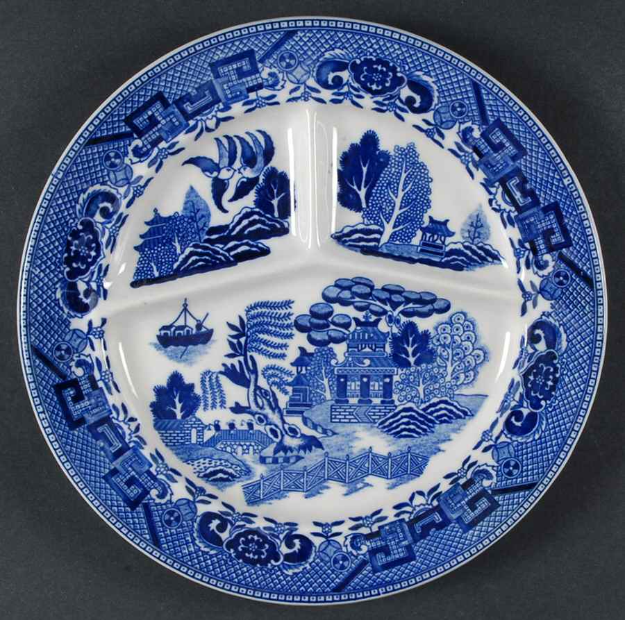 Blue Willow (No Gold, "Made In Japan") Grill Plate by Japan-1