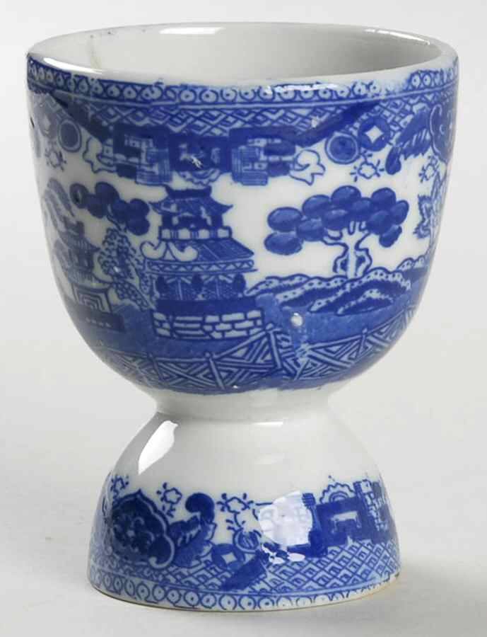 Blue Willow (No Gold, "Made In Japan") Double Egg Cup by Japan-1