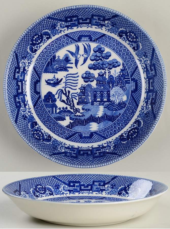 Blue Willow (No Gold, "Made In Japan") Coupe Soup Bowl by Japan-1