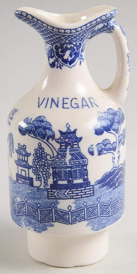 Blue Willow (No Gold, "Japan" Only) Vinegar No Stopper for Condiment Set by Japan-1