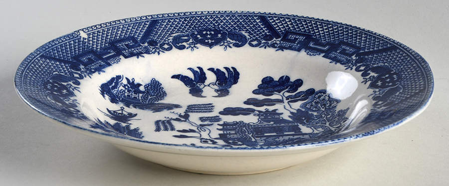 Blue Willow (No Gold, "Japan" Only) Large Rim Soup Bowl by Japan-1