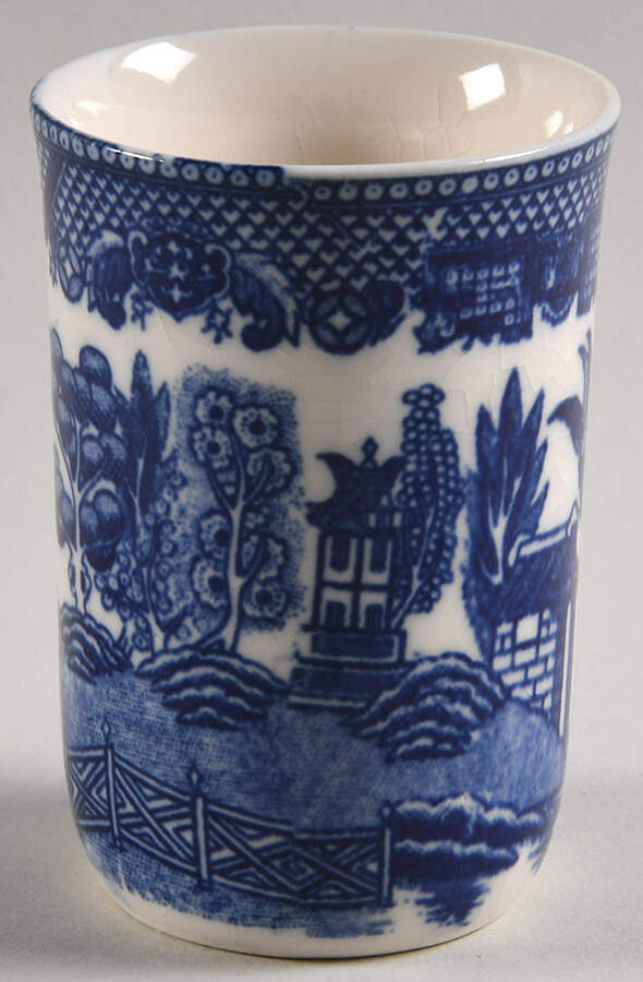 Blue Willow (No Gold, "Japan" Only) 6 Oz China Juice Tumbler by Japan-1