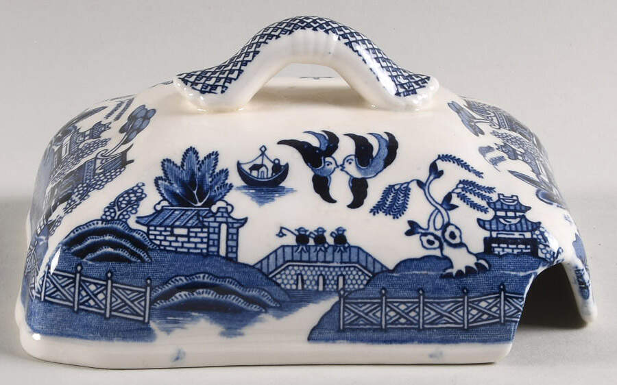 Blue Willow (No Gold, "Japan" Only) Lid for Small Tureen by Japan-1