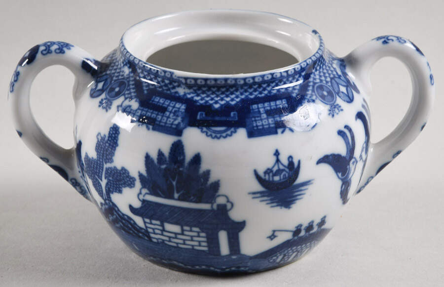 Blue Willow (No Gold, "Japan" Only) Sugar Bowl No Lid by Japan-1