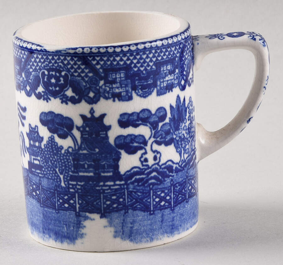 Blue Willow (No Gold, "Japan" Only) Child's Mug by Japan-1