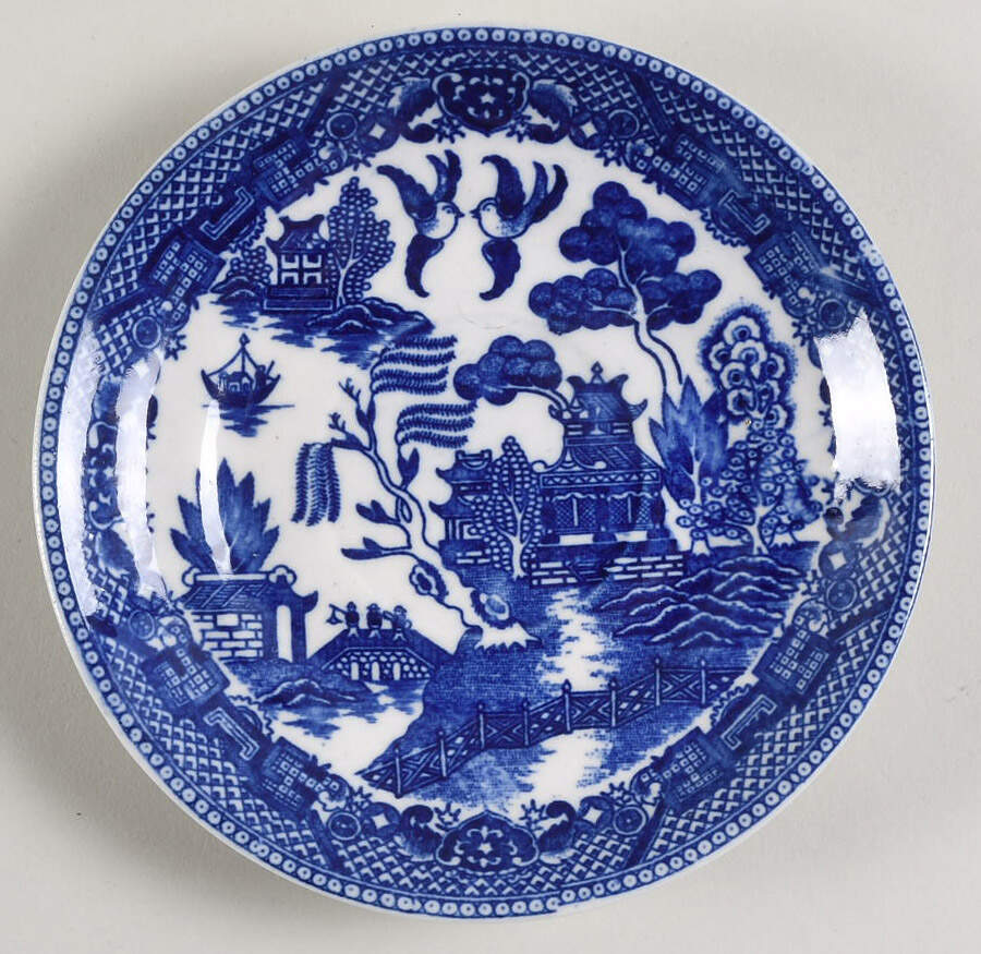 Blue Willow (No Gold, "Japan" Only) Saucer for Footed Cup by Japan-1