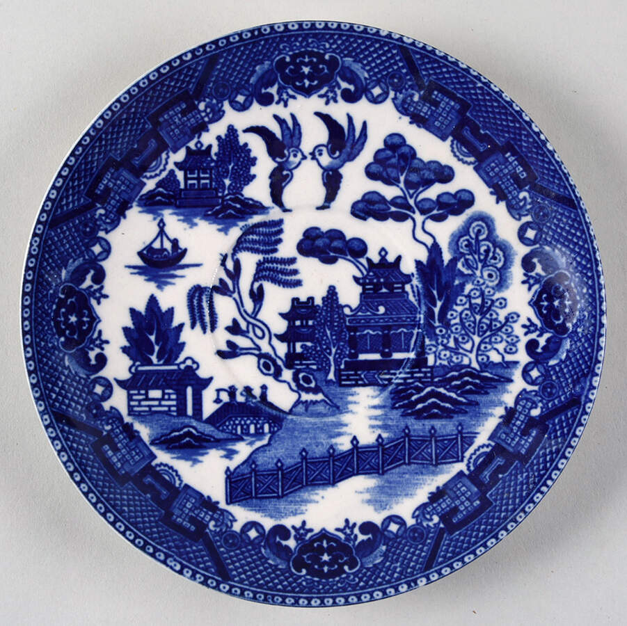 Blue Willow (No Gold, "Japan" Only) Saucer for Oversized Cup by Japan-1