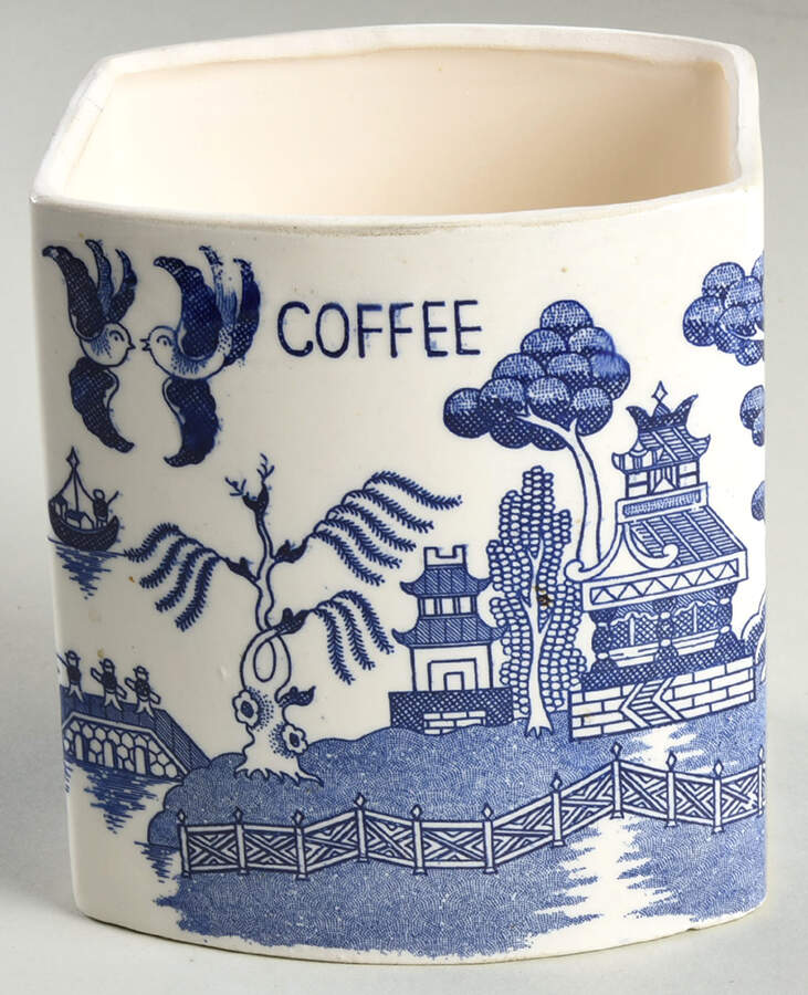 Blue Willow (No Gold, "Japan" Only) Coffee Canister No Lid by Japan-1