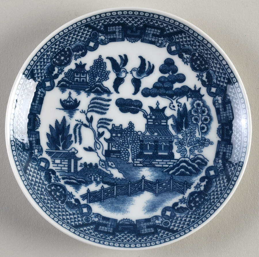 Blue Willow (No Gold, "Japan" Only) Saucer for Child's Cup by Japan-1