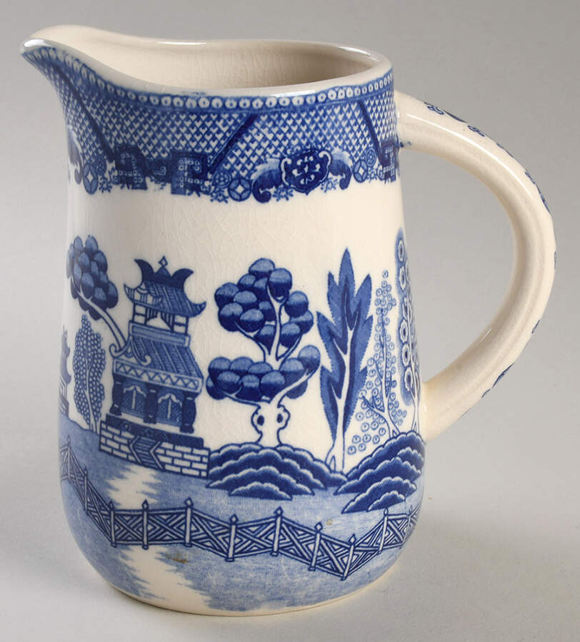 Blue Willow (No Gold, "Japan" Only) 32 Oz Pitcher by Japan-1
