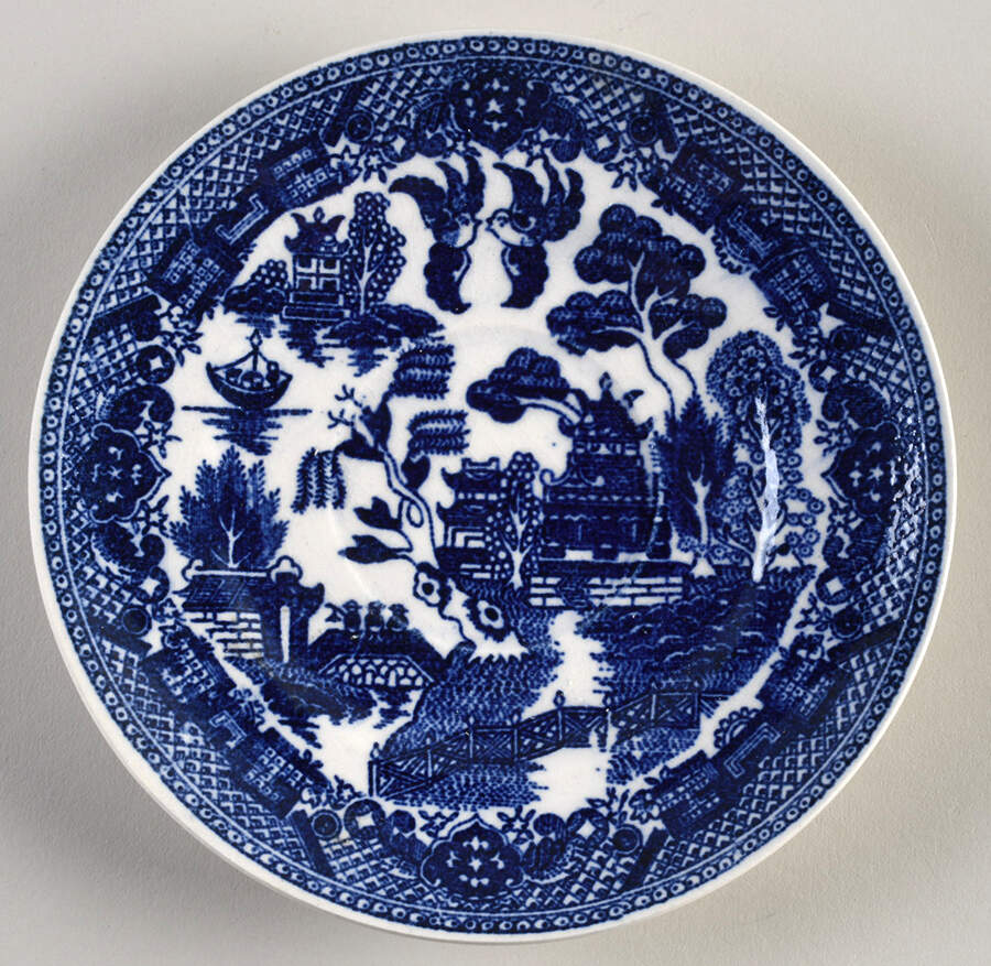 Blue Willow (No Gold, "Japan" Only) Saucer for Flat Cup by Japan-1