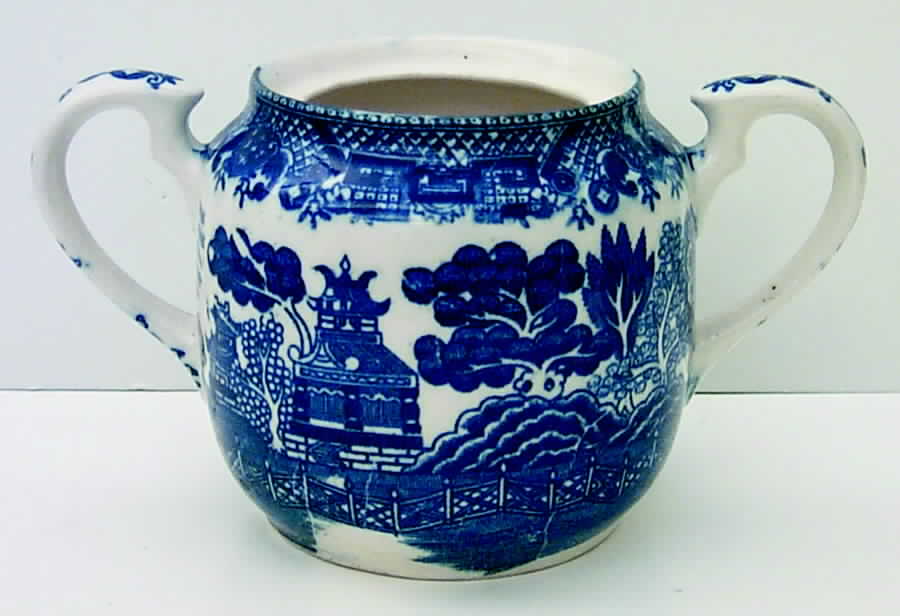 Blue Willow (No Gold, "Japan" Only) Sugar Bowl No Lid by Japan-1