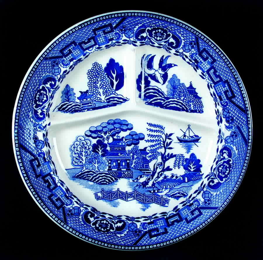 Blue Willow (No Gold, "Japan" Only) Grill Plate by Japan-1