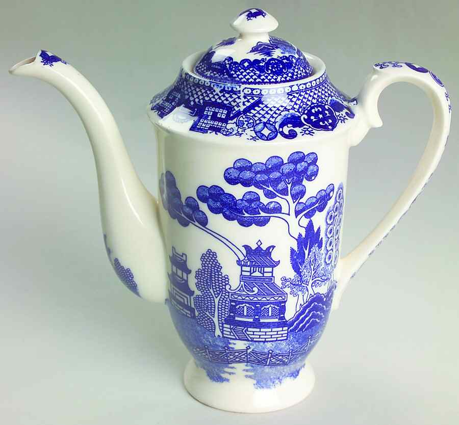 Blue Willow (No Gold, "Japan" Only) Mini Coffee Pot & Lid by Japan-1