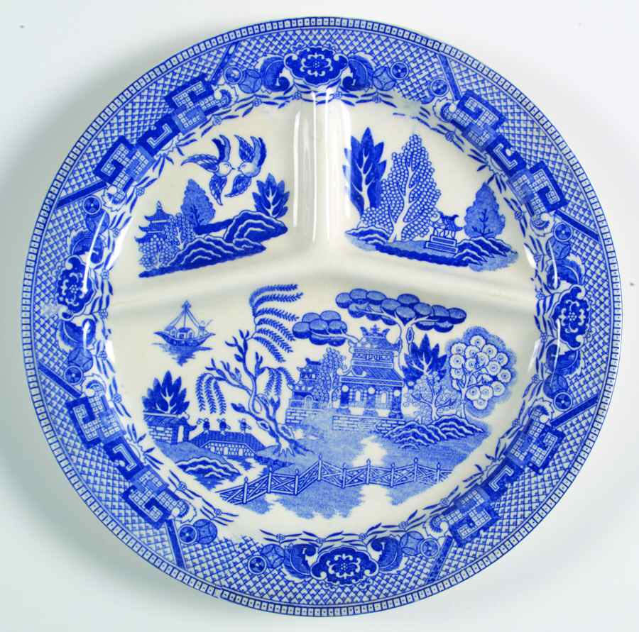 Blue Willow (No Gold, "Japan" Only) Grill Plate by Japan-1