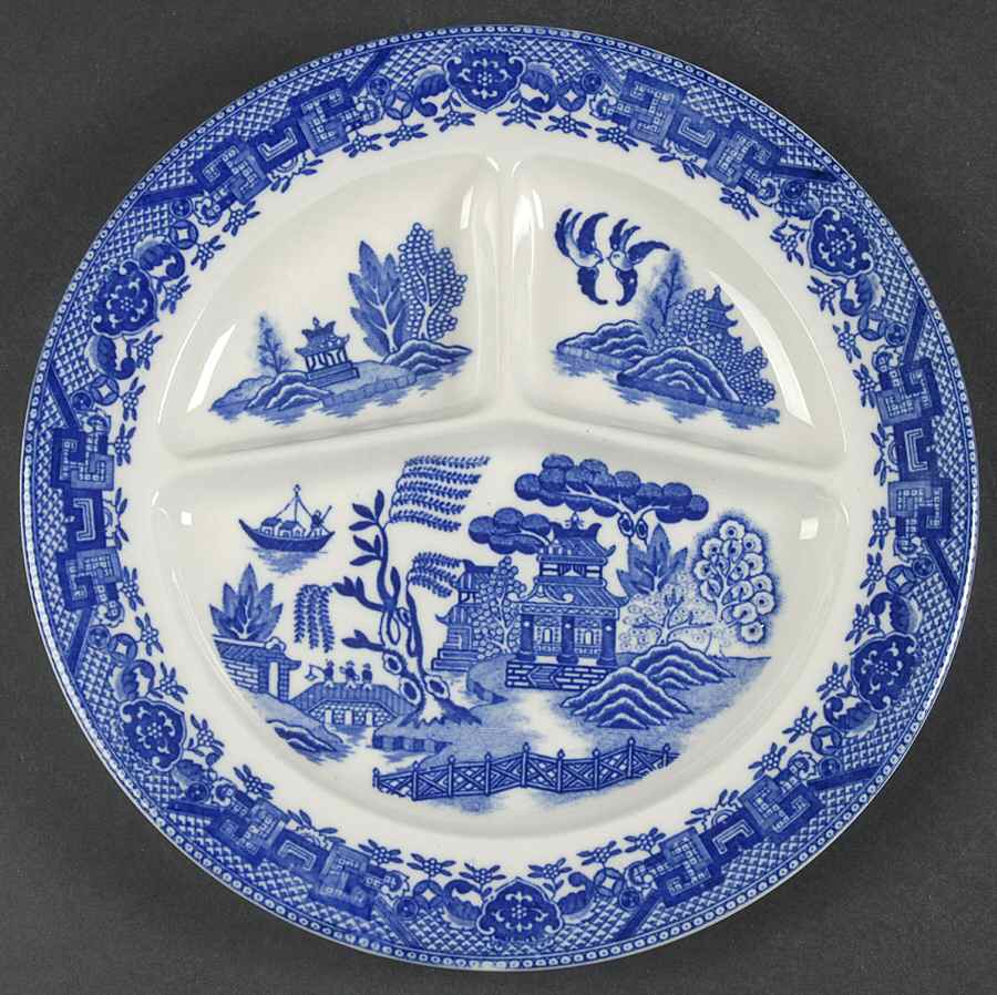 Blue Willow (No Gold, "Japan" Only) Grill Plate by Japan-1