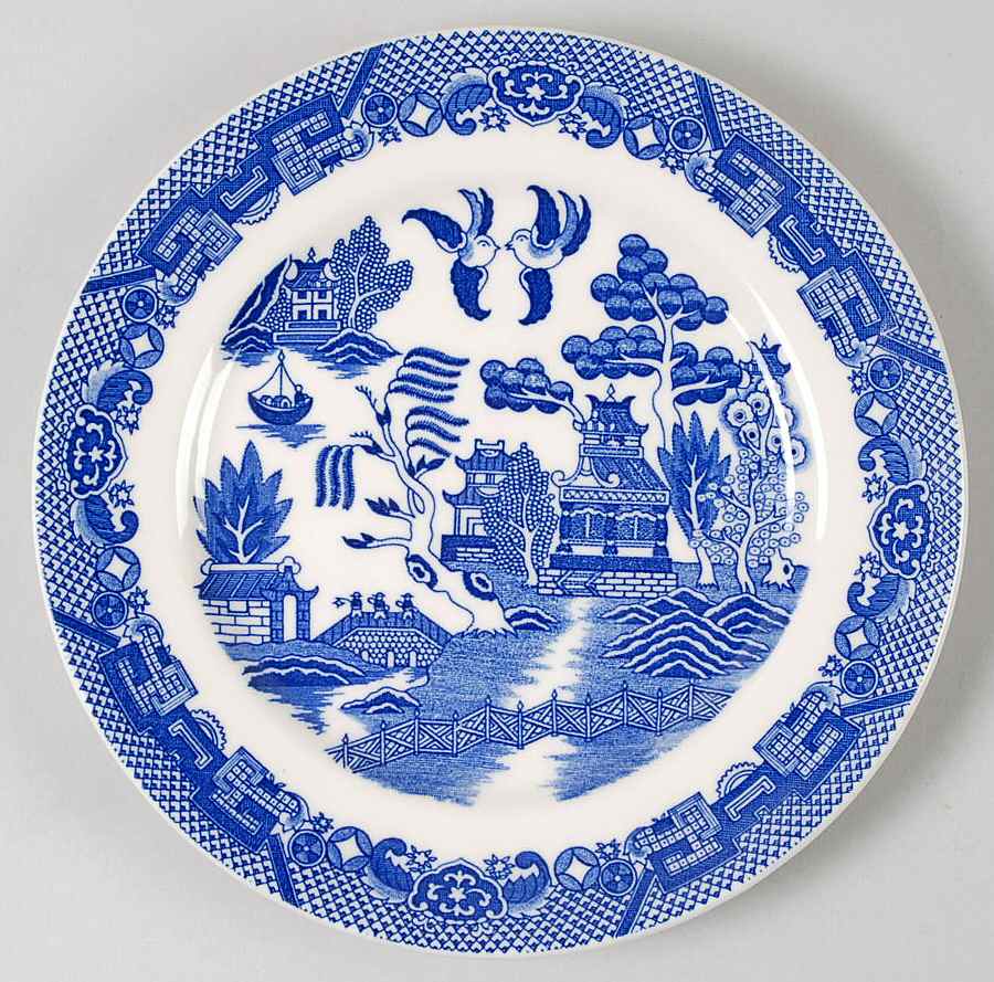 Blue Willow (No Gold, "Japan" Only) Salad Plate by Japan-1