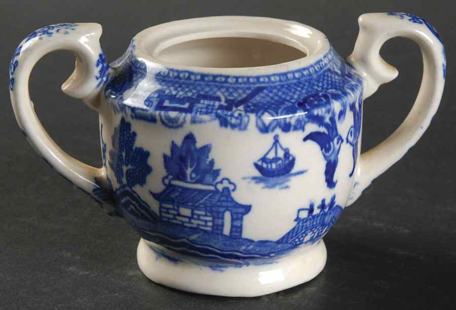 Blue Willow (No Gold, "Japan" Only) Mini Sugar Bowl No Lid by Japan-1