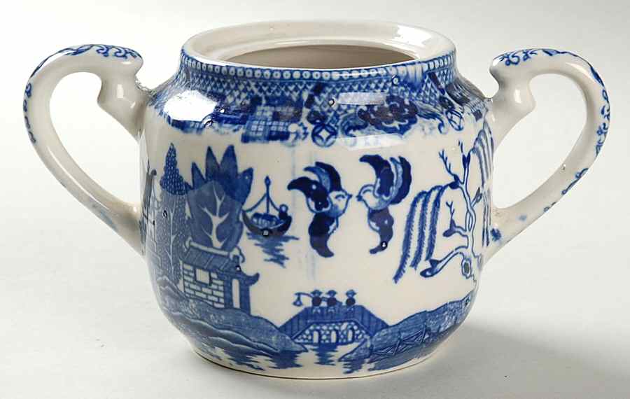 Blue Willow (No Gold, "Japan" Only) Sugar Bowl No Lid by Japan-1
