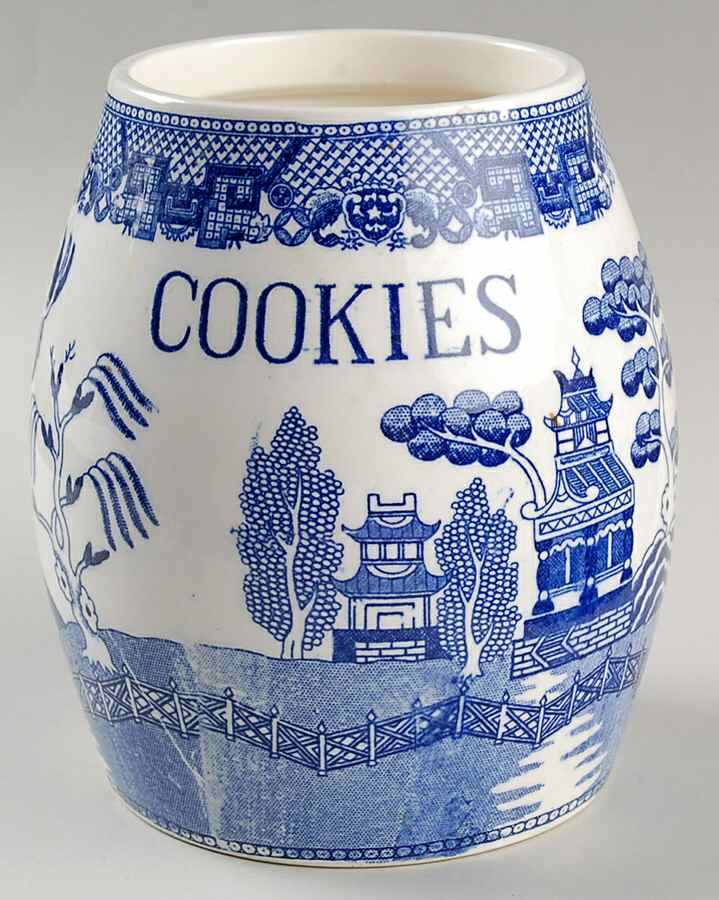 Blue Willow (No Gold, "Japan" Only) Cookie Jar No Lid by Japan-1