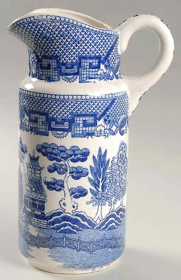 Blue Willow (No Gold, "Japan" Only) 32 Oz Pitcher by Japan-1