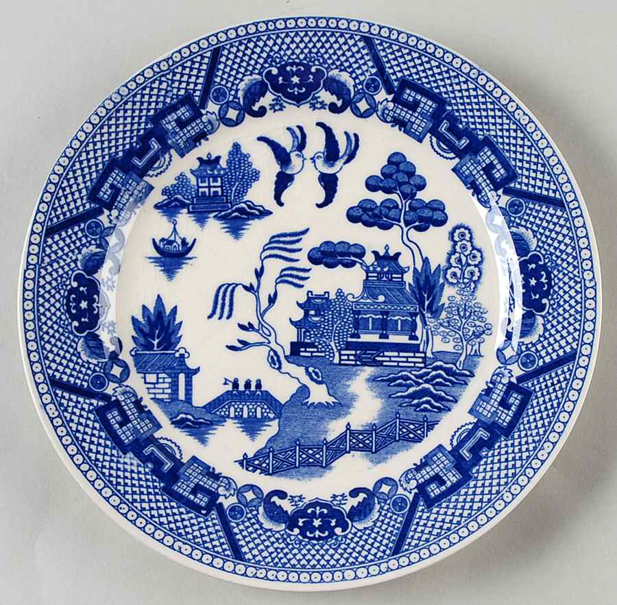 Blue Willow (No Gold, "Japan" Only) Salad Plate by Japan-1