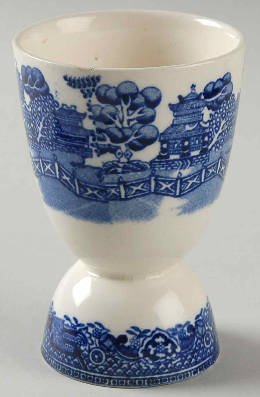 Blue Willow (No Gold, "Japan" Only) Double Egg Cup by Japan-1