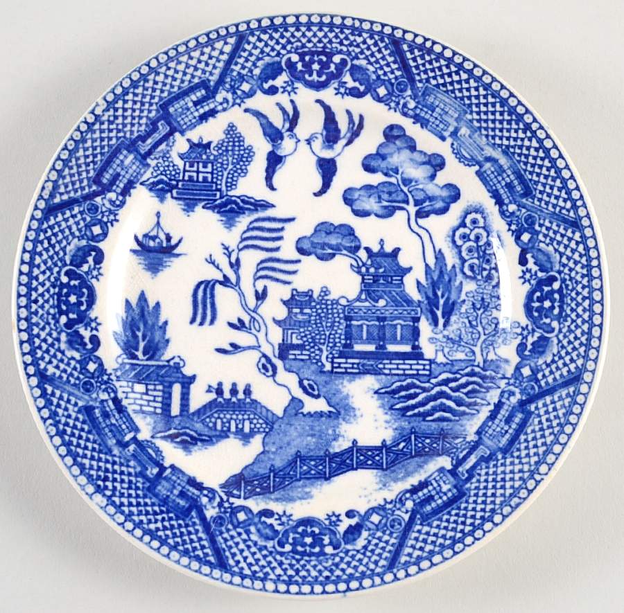 Blue Willow (No Gold, "Japan" Only) Bread & Butter Plate by Japan-1
