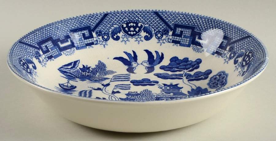 Blue Willow (No Gold, "Japan" Only) 10" Round Vegetable Bowl by Japan-1