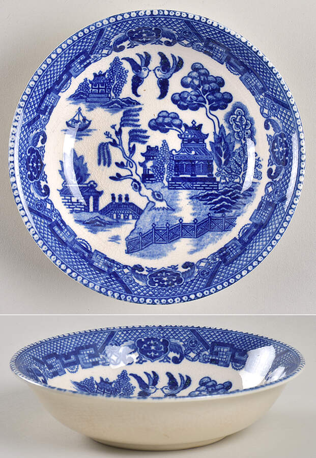Blue Willow (Occupied, No Trim) Coupe Cereal Bowl by Japan-1