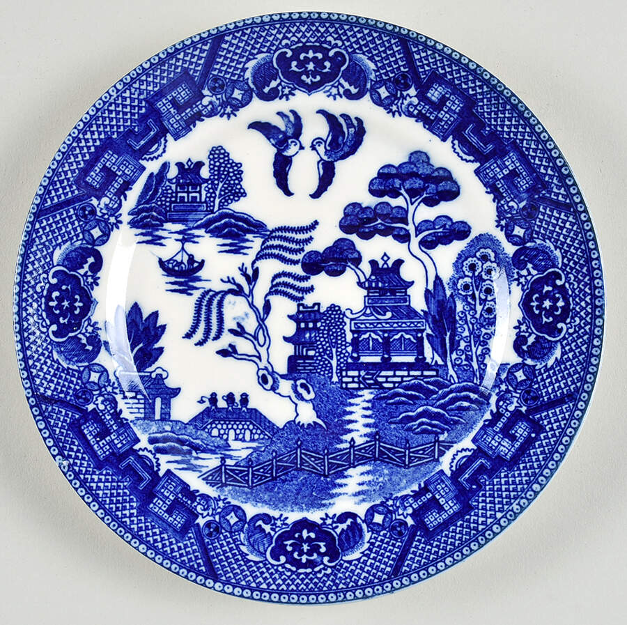 Blue Willow (Occupied, No Trim) Bread & Butter Plate by Japan-1