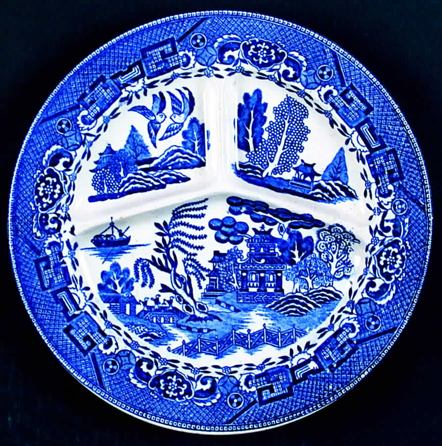 Blue Willow (Occupied, No Trim) Grill Plate by Japan-1