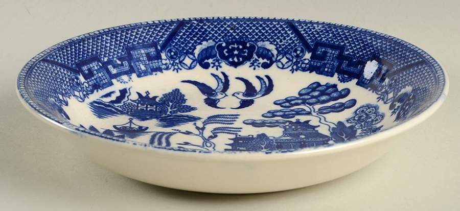 Blue Willow (Occupied, No Trim) Coupe Soup Bowl by Japan-1