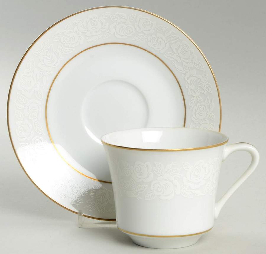 Cellini Romanesque Flat Cup & Saucer Set by Japan-1