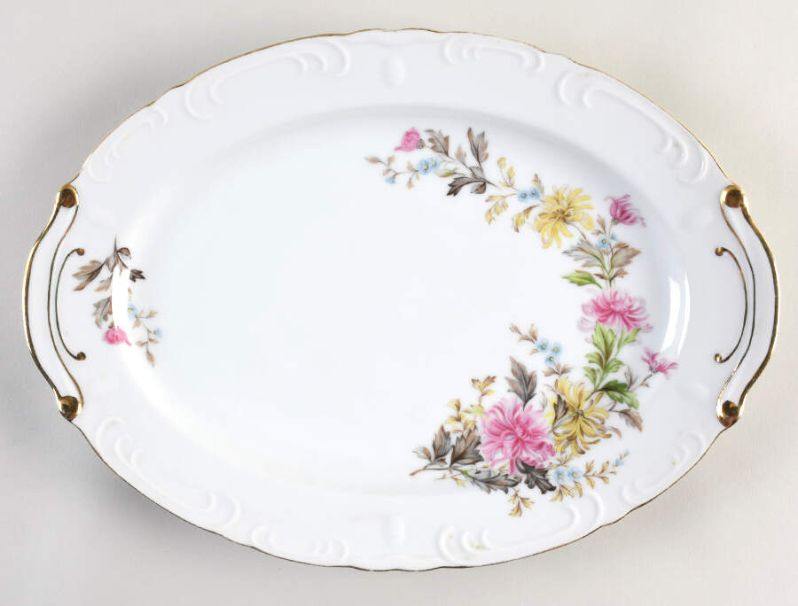 Chrysanthemum 14" Oval Serving Platter by Japan-1