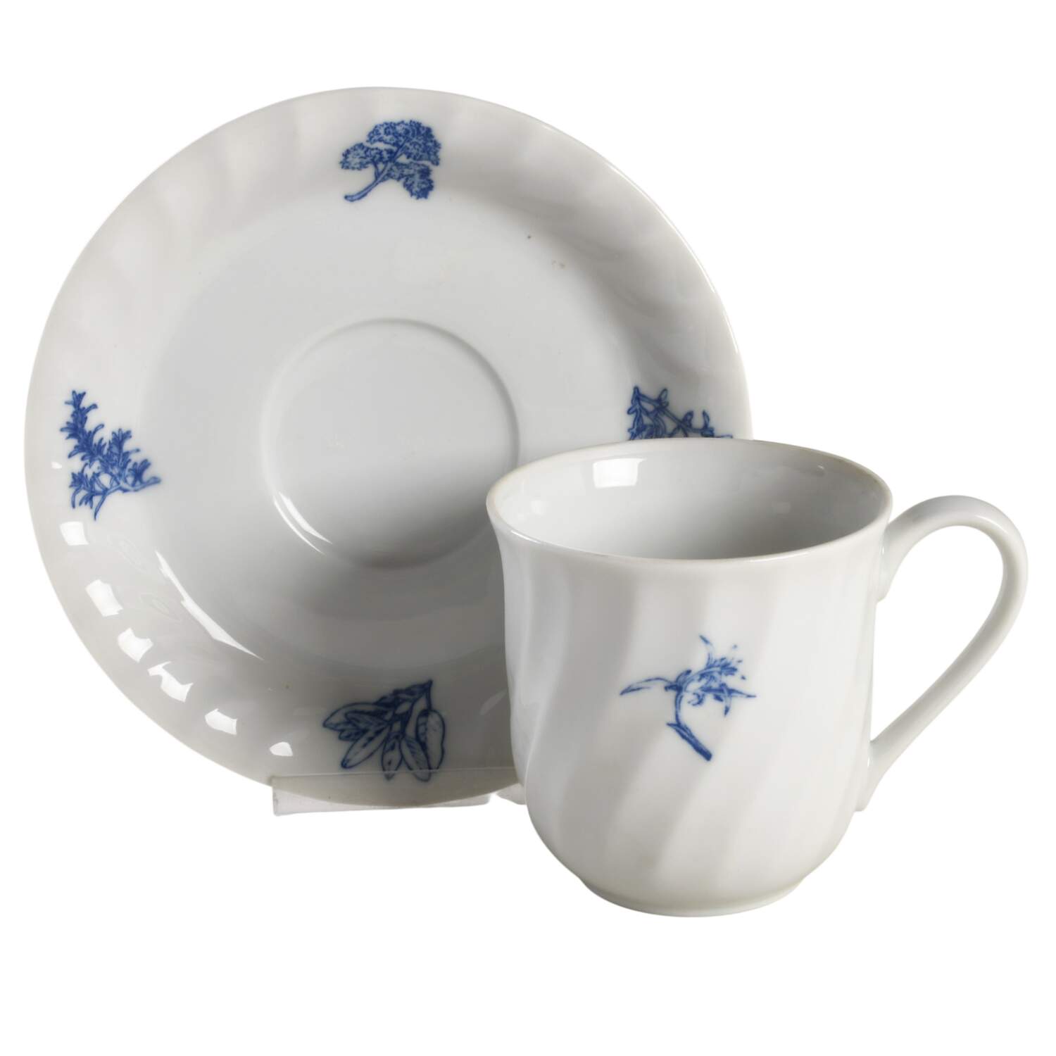 Classic Herb Flat Cup & Saucer Set by Japan-1
