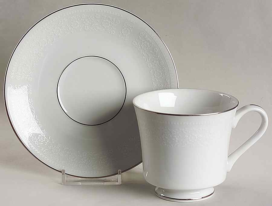 Country Lace Footed Cup & Saucer Set by Japan-1